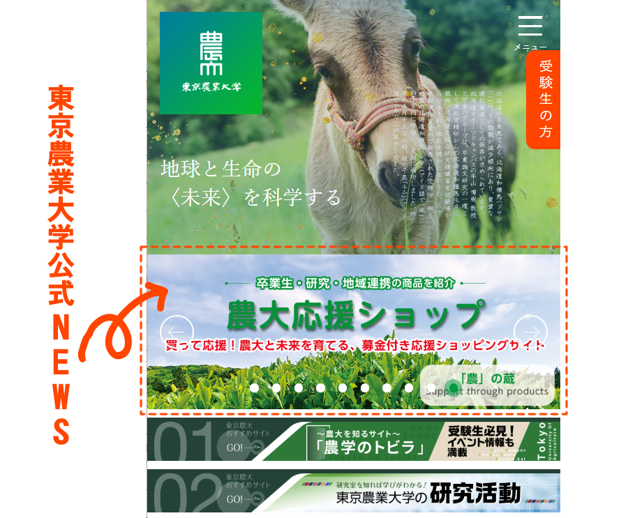 【お知らせ】東京農業大学公式NEWS掲載について画像